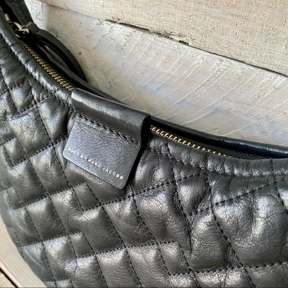 Marc by Marc Jacobs Moto Black Leather Quilted Shoulder or Crossbody Bag - Picture 4 of 10